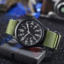 Load image into Gallery viewer, Air Force Field Watch Fabric Strap 24 Hours Display Japan Quartz Movement 42mm Dial