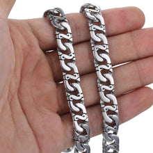 Carregar imagem no visualizador da galeria, Davieslee Mens Necklace 316L Stainless Steel Biker Chain Necklaces for Men Silver Color Punk Jewelry 9.5mm 18-36inch LHN01