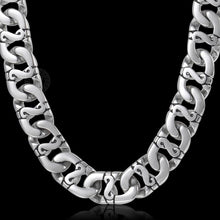 Carregar imagem no visualizador da galeria, Davieslee Mens Necklace 316L Stainless Steel Biker Chain Necklaces for Men Silver Color Punk Jewelry 9.5mm 18-36inch LHN01