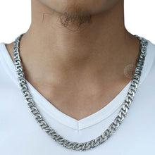 Load image into Gallery viewer, Men&#39;s Necklace 316L Stainless Steel Chain 9.5mm Heavy Marina Biker Silver Color Fashion Jewelry Dropshipping 18-36inch HN01
