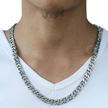 Laden Sie das Bild in den Galerie-Viewer, Davieslee Mens Necklace 316L Stainless Steel Biker Chain Necklaces for Men Silver Color Punk Jewelry 9.5mm 18-36inch LHN01