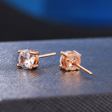 Carregar imagem no visualizador da galeria, Korean Fashion Stud Earrings Classic Round 4 Prongs Piercing Earings for Girls CZ Crystal Jewelry for Women 2023 Trend E371