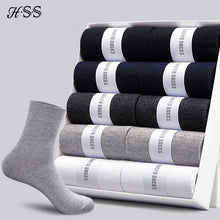 Load image into Gallery viewer, HSS 2023 Men&#39;s Cotton Socks New styles 10 Pairs / Lot Black Business Men Socks Breathable Spring Summer for Male US size(6.5-12)