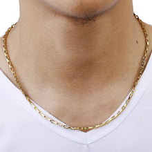 Charger l&#39;image dans la galerie, Trendsmax Men&#39;s Necklace Gold Color Geometric Open Box Link Chain Male Jewelry Wholesale Dropshipping Gifts 3mm KGN376
