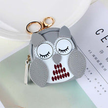Laden Sie das Bild in den Galerie-Viewer, Cute Key Bag Owl Coin Purse Mini School Bag Car Key Chain Pendant Lady Wallet PU Leather Coin Purses Coin Purse Keychain
