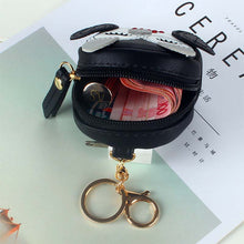 Laden Sie das Bild in den Galerie-Viewer, Cute Key Bag Owl Coin Purse Mini School Bag Car Key Chain Pendant Lady Wallet PU Leather Coin Purses Coin Purse Keychain