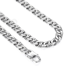 Laden Sie das Bild in den Galerie-Viewer, Davieslee Mens Necklace 316L Stainless Steel Biker Chain Necklaces for Men Silver Color Punk Jewelry 9.5mm 18-36inch LHN01