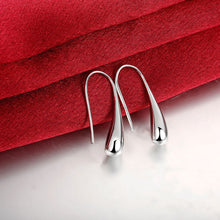 Carregar imagem no visualizador da galeria, New Hot Ssilver Plated Earrings for Women Long Drop Earring Wedding Jewelry Accessories Fashion Smooth Tears/Waterdrop Earrings