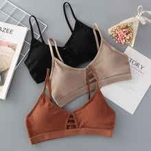 Load image into Gallery viewer, Women Cotton Bra Underwear Seamless Tube Top Brassiere Front Hollow Out Lingerie Wire Free Intimates