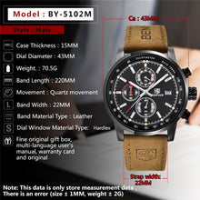 Load image into Gallery viewer, 2021 New BENYAR Top Brand Luxury Mens Watch Quartz Clock Waterproof Automatic Chronograph Men Military Watch relogios masculinos