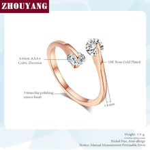 Charger l&#39;image dans la galerie, ZHOUYANG Engagement Wedding Ring For Women Classic Elegant Twin Cubic Zirconia Rose Gold Color Fashion Jewelry Gift ZYR007
