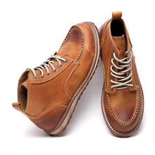 Load image into Gallery viewer, Hight Quailty Men&#39;s Genuine Leather Lace Up Round Toe Work Safety Ridding Shoes Super Warm Plush Winter Snow Boots