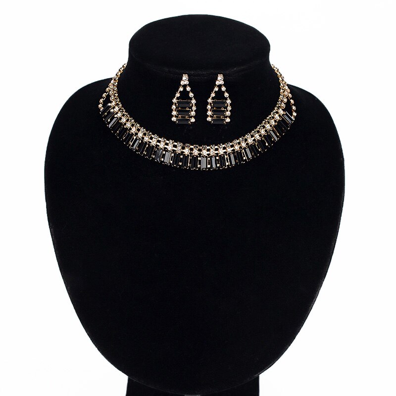 Fashion Necklace Chain Chunky Statement Necklace & Pendant Wholesale Jewelry Blue Crystal Choker Necklace for Women #N037