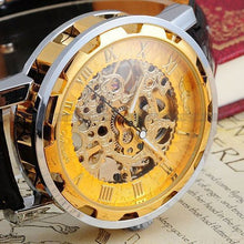 Load image into Gallery viewer, 2016 new hot sale skeleton hollow fashion mechanical hand wind men luxury male business leather strap Wrist Watch relogio