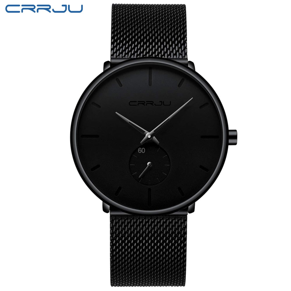 Ultra Thin Creative Black Stainless steel Quartz Watches Men Simple Fashion Business Japan Wristwatch Clock Male Relogios