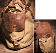 Carregar imagem no visualizador da galeria, Vintage Military Canvas Leather Men Shoulder Bag  Crossbody Bag Tote Handbag Men Canvas Messenger Bag  Leisure male