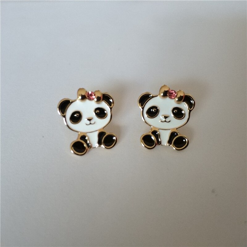 wholesale Cute Panda Earrings Lovely Animal earrings cartoon Bear Earrings for girl women Fashion Jewelry 2017