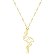 Load image into Gallery viewer, Chandler Stainless Steel Flamingo Necklace Tropical Bird Collars  Gold Rose Gold Exotic Bird Kid Jewelry Teen Party Gifts