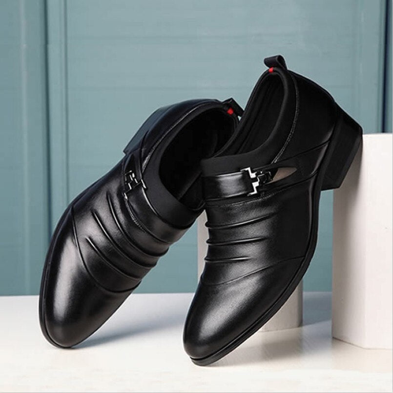 2023 New Men's Real Cowhide Leather Oxford Shoes Comfortable Insole Lacing Business Dress Shoes Man Wedding High Quality Shoes