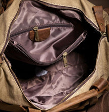 Carregar imagem no visualizador da galeria, Vintage Military Canvas Leather Men Shoulder Bag  Crossbody Bag Tote Handbag Men Canvas Messenger Bag  Leisure male