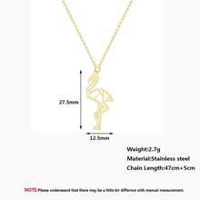 Load image into Gallery viewer, Chandler Stainless Steel Flamingo Necklace Tropical Bird Collars  Gold Rose Gold Exotic Bird Kid Jewelry Teen Party Gifts