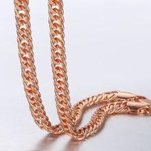 Laden Sie das Bild in den Galerie-Viewer, 5mm Necklace for Women Men 585 Rose Gold Color Curb Cuban Link Chain Necklace Wholesale Jewelry Party Gifts 45cm-60cm GN162
