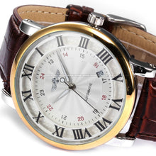 Load image into Gallery viewer, Rome Number Fashion Men WINNER Top Brand Gold Sport Wristwatches Self wind Automatic Mechanical Calendar Leather Watch Clock