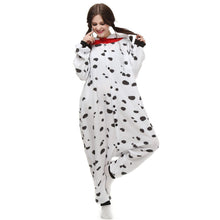Carregar imagem no visualizador da galeria, HKSNG New Adult Animal Dalmatian Pajamas Cartoon Dog Onesies Costumes Jumpsuits Christmas Gift Kigurumi