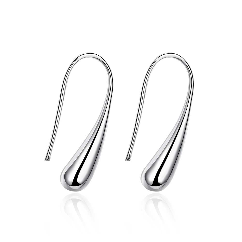 New Hot Ssilver Plated Earrings for Women Long Drop Earring Wedding Jewelry Accessories Fashion Smooth Tears/Waterdrop Earrings