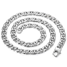 Carregar imagem no visualizador da galeria, Men&#39;s Necklace 316L Stainless Steel Chain 9.5mm Heavy Marina Biker Silver Color Fashion Jewelry Dropshipping 18-36inch HN01