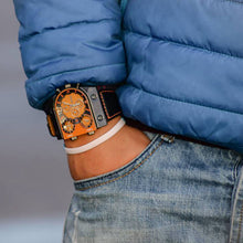 Carregar imagem no visualizador da galeria, Oulm Men&#39;s Watches Mens Quartz Casual Leather Strap Wristwatch Sports Man Multi-Time Zone Military Male Watch Clock relogios