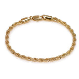 ( 19 cm * 4 mm) Nickel Free Fashion 18 k  Gold Color Bracelet Rope For Men Fashion Jewelry