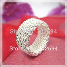 Load image into Gallery viewer, 925 free shipping silver color charm Women lady mesh ring,new fashion jewellery charm silver ring jewelry gift R040