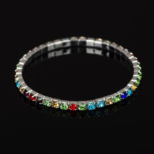 Charger l&#39;image dans la galerie, 5 piece The bride accessories bridal bracelet colorful rhinestone elastic bracelet bling bracelet for women jewelry B023