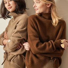 Carregar imagem no visualizador da galeria, BELIARST Autumn and Winter New Cashmere Sweater Women&#39;s High-Necked Pullover Loose Thick Sweater Short Paragraph Knit Shirt