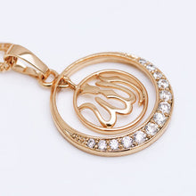 Carregar imagem no visualizador da galeria, MxGxFam Gold color 18 K Islamic Allah Pendant Necklace Jewelry with 45cm Matching Chain.