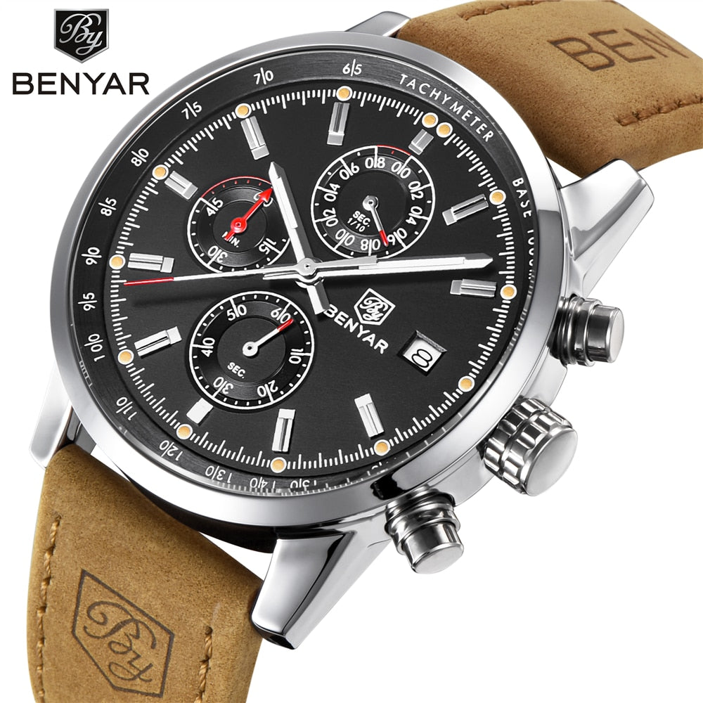 2021 New BENYAR Top Brand Luxury Mens Watch Quartz Clock Waterproof Automatic Chronograph Men Military Watch relogios masculinos
