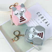 Carregar imagem no visualizador da galeria, Cute Key Bag Owl Coin Purse Mini School Bag Car Key Chain Pendant Lady Wallet PU Leather Coin Purses Coin Purse Keychain