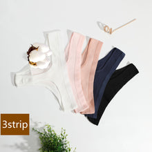 Carregar imagem no visualizador da galeria, 3 PCs/batch women&#39;s cotton thongs sexy women&#39;s underwear women&#39;s seamless cotton underwear underwear low waist women&#39;s white tho