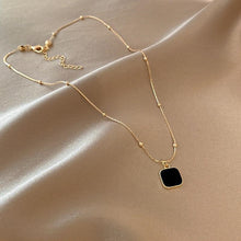 Load image into Gallery viewer, Stainless Steel Necklaces Black Exquisite Minimalist Square Pendant Choker Chains Fashion Necklace For Women Jewelry Party Gifts
