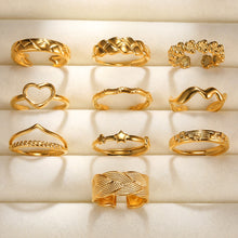 Carregar imagem no visualizador da galeria, Stainless Steel Rings For Women Men Gold Color Engagement Wedding Wide Ring Trendy Vintage Geometric Jewelry Gift Free Shipping
