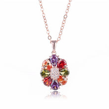 Charger l&#39;image dans la galerie, DN6 New Trend Simple Candy Colored Crystal Rainbow Zircon Necklace for Women Fashion Jewelry
