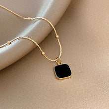 Carregar imagem no visualizador da galeria, Stainless Steel Necklaces Black Exquisite Minimalist Square Pendant Choker Chains Fashion Necklace For Women Jewelry Party Gifts