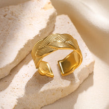 Carregar imagem no visualizador da galeria, Stainless Steel Rings For Women Men Gold Color Engagement Wedding Wide Ring Trendy Vintage Geometric Jewelry Gift Free Shipping
