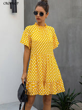 Carregar imagem no visualizador da galeria, Black Dress Polka-dot Women Summer Sundresses Casual White Loose Fit Clothes Free People 2022 Yellow Womens Clothing Everyday