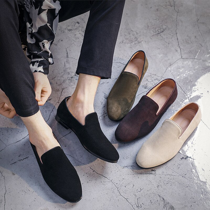 2018 new fashion suede leather loafers moccasin casual men oxfords shoes male fashion pointed toe man shoe