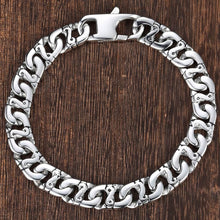 Laden Sie das Bild in den Galerie-Viewer, 9.5mm Men&#39;s Biker Bracelet Silver Color 316L Stainless Steel Marina Link Chain Bracelets for Women Wholesale Jewelry HB19