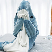 Carregar imagem no visualizador da galeria, Wearable Fleece Hoodie Blanket Shark Sleeping Bag Pajamas Hooded Animal Blankets Wearable Shark Blanket Hoodie For Men &amp; Women