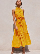 Laden Sie das Bild in den Galerie-Viewer, Summer Long Dress Polka Dot Casual Dresses Black Sexy Halter Strapless New 2022 Yellow Sundress Vacation Clothes For Women