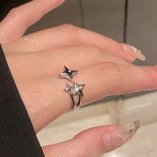 Carregar imagem no visualizador da galeria, Fashion Exquisite Shining Zircon Four Pointed Star Rings Y2K Girls Fairy Butterfly Heart Opening Ring Women Party Trendy Jewelry